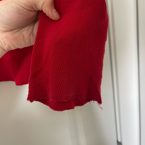VTG 90s Polo Ralph Lauren Jeans Co Red Waffle Knit Shirt - Picture 3 of 6